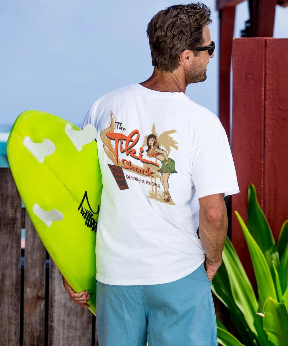 Tiki Shack - White Short Sleeve Crewneck T-Shirt 1 Tiki Shack - White Short Sleeve Crewneck T-Shirt