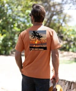 Palm Ocean View - Cinnamon Dyed Short Sleeve Crewneck T-Shirt