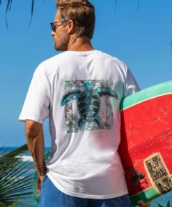 Kapa Honu - White Short Sleeve Crewneck T-Shirt