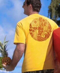 Tribal Island Elements - Pineapple Dyed Short Sleeve Crewneck T-Shirt