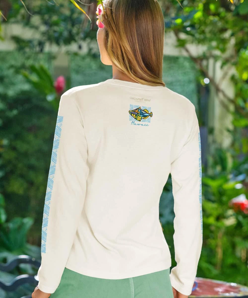 Humu Surf - Coconut Dyed Long Sleeve Crewneck T-Shirt 2 Humu Surf - Coconut Dyed Long Sleeve Crewneck T-Shirt - Image 2