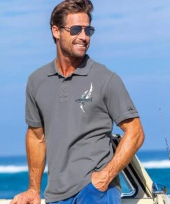 Shark Patrol - Crater Dyed® Short Sleeve Pique’ Polo Shirt