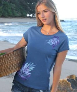 Brush Palm - Sapphire Short Sleeve Pima T-Shirt