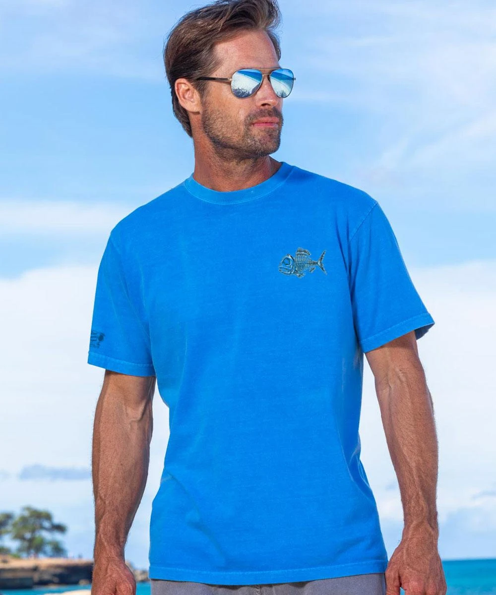 Bonefish Brewery - Blue Hawaii Dyed Short Sleeve Crewneck T-Shirt 2 Bonefish Brewery - Blue Hawaii Dyed Short Sleeve Crewneck T-Shirt - Image 2