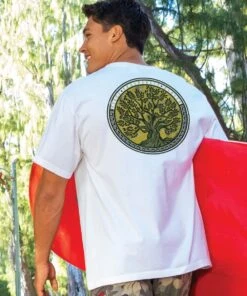 Peace Olive Tree - White Short Sleeve Crewneck T-Shirt