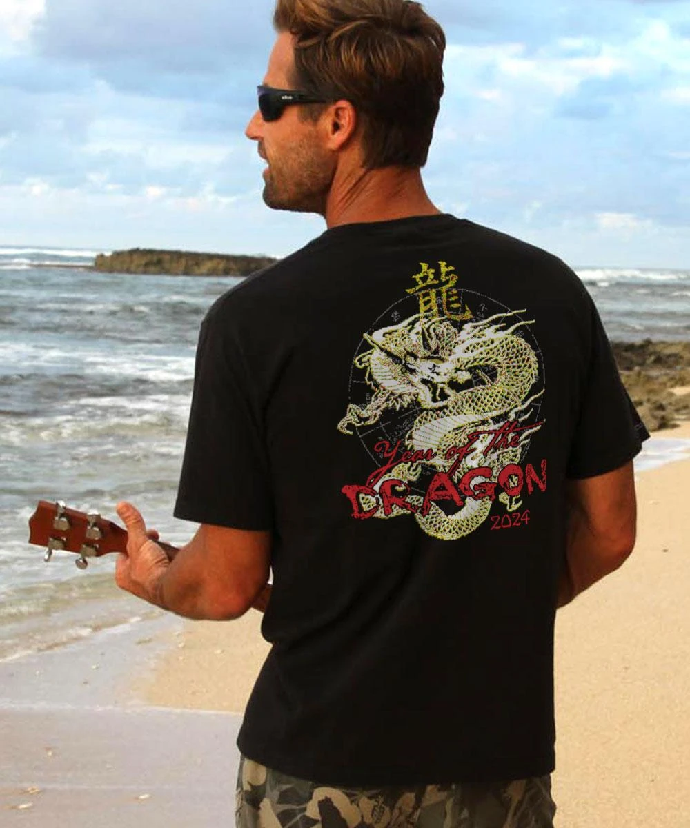 Year Of The Dragon 2024 - Black Short Sleeve Crewneck T-Shirt 1 Year Of The Dragon 2024 - Black Short Sleeve Crewneck T-Shirt