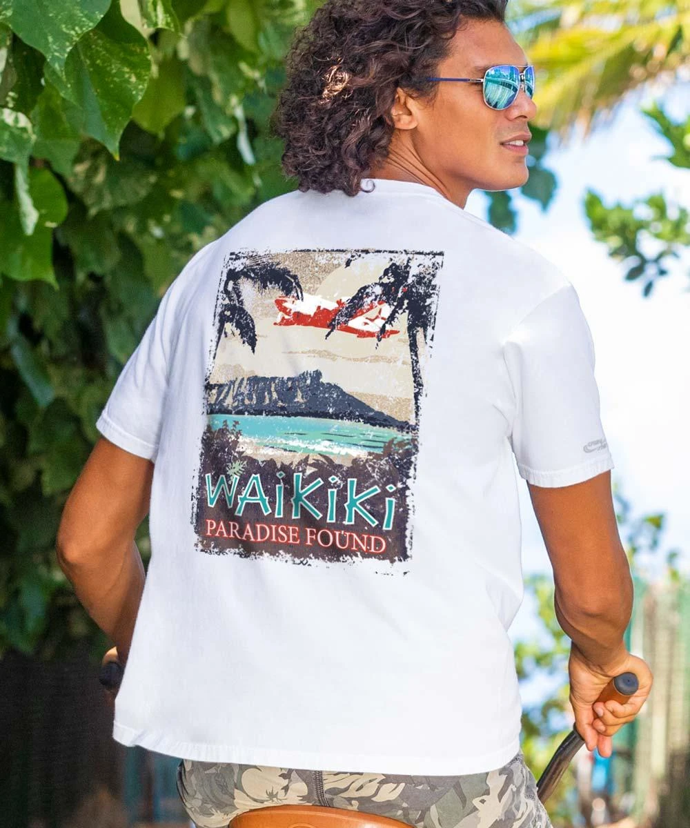 Paradise Found - White Short Sleeve Crewneck T-Shirt 1 Paradise Found - White Short Sleeve Crewneck T-Shirt