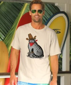 B. Kliban Good Ole’ Cat - Coconut Dyed Short Sleeve Crewneck T-Shirt