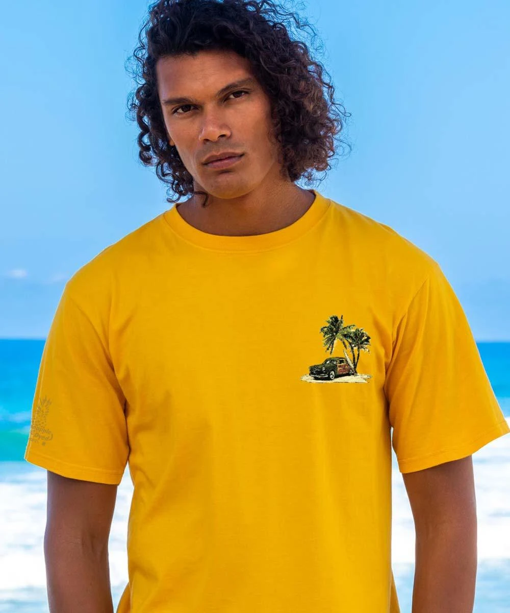 Island Woody - Pineapple Dyed Short Sleeve Crewneck T-Shirt 2 Island Woody - Pineapple Dyed Short Sleeve Crewneck T-Shirt - Image 2