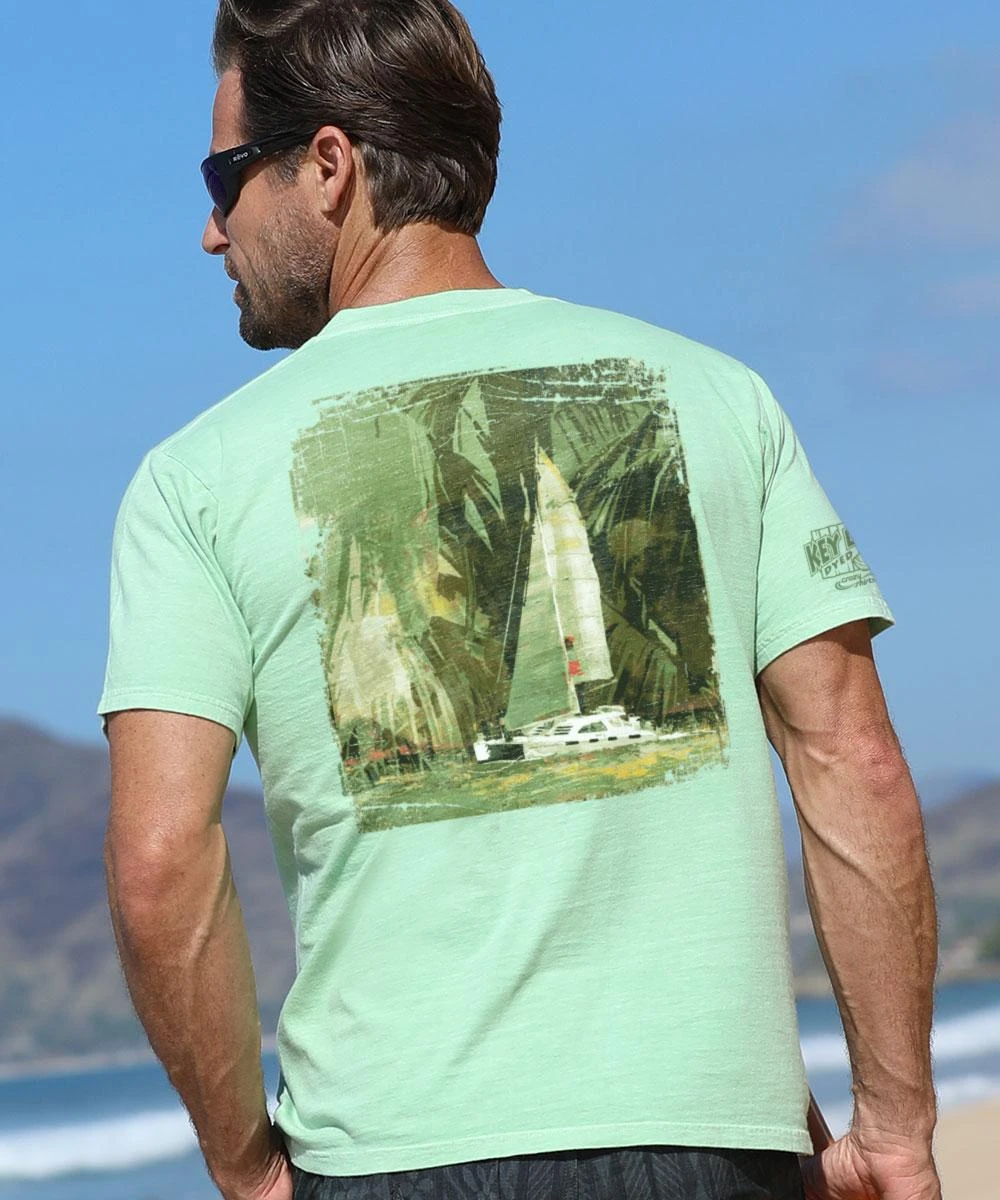 Coconut Cruise - Key Lime Dyed Short Sleeve Crewneck T-Shirt 1 Coconut Cruise - Key Lime Dyed Short Sleeve Crewneck T-Shirt