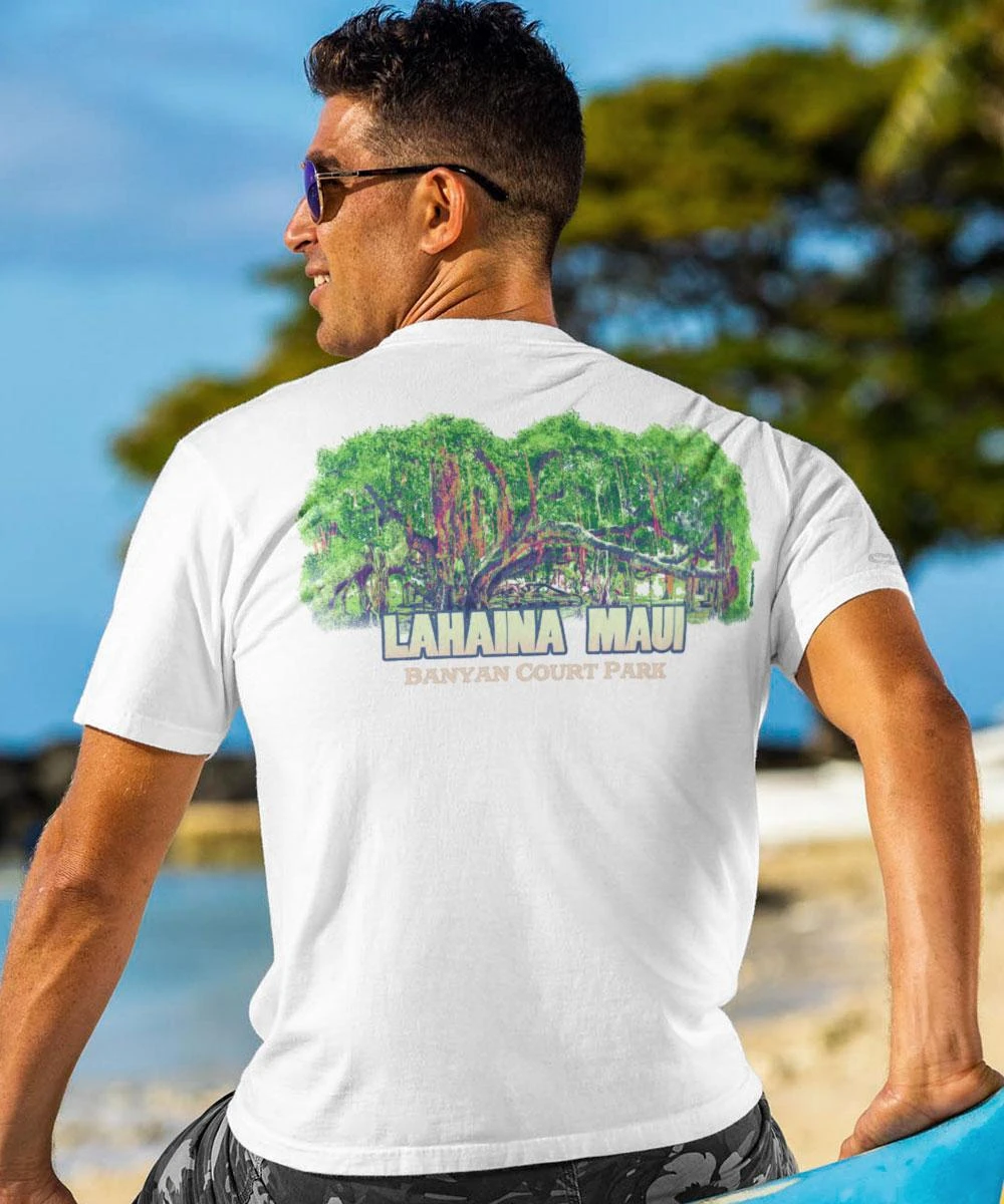Lahaina Banyan - White Short Sleeve Crewneck T-Shirt 1 Lahaina Banyan - White Short Sleeve Crewneck T-Shirt