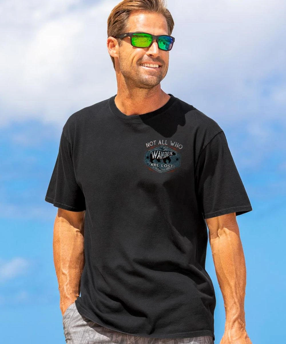 Wander - Black Short Sleeve Crewneck T-Shirt 2 Wander - Black Short Sleeve Crewneck T-Shirt - Image 2