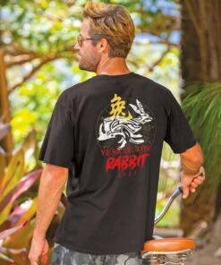 Year Of The Rabbit 2023 - Black Short Sleeve Crewneck T-Shirt