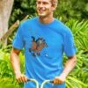 B. Kliban Polo Cat - Blue Hawaii Dyed Short Sleeve Crewneck T-Shirt