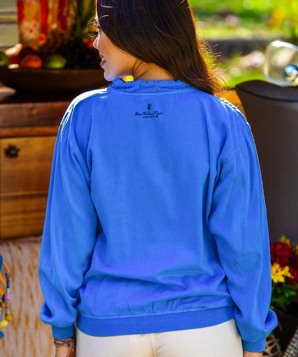 Ashley Cherish - Blue Hawaii Dyed Long Sleeve Lightweight Pullover 2 Ashley Cherish - Blue Hawaii Dyed Long Sleeve Lightweight Pullover - Image 2