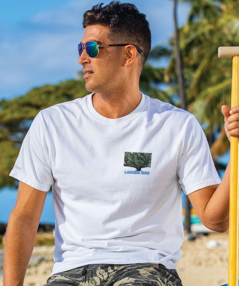 Lahaina Banyan - White Short Sleeve Crewneck T-Shirt 2 Lahaina Banyan - White Short Sleeve Crewneck T-Shirt - Image 2