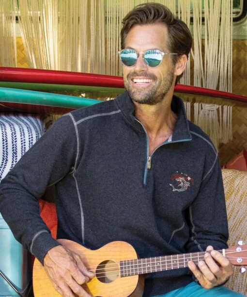 Tribal Mano Islands - Charcoal/Heather Long Sleeve Mountain Peak Pullover -Freedom Style Shop 78c46522 7f25 4baf 8063 5152c250b233