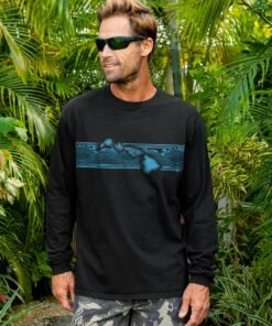 Tribal Islands Band - Black Long Sleeve Crewneck T-Shirt