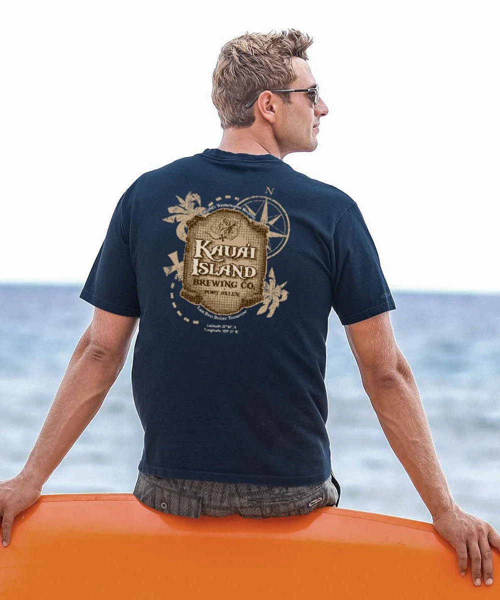 Kauai Island Brewing Co Kauai Island Label - Navy Short Sleeve Crewneck T-Shirt 1 Kauai Island Brewing Co Kauai Island Label - Navy Short Sleeve Crewneck T-Shirt