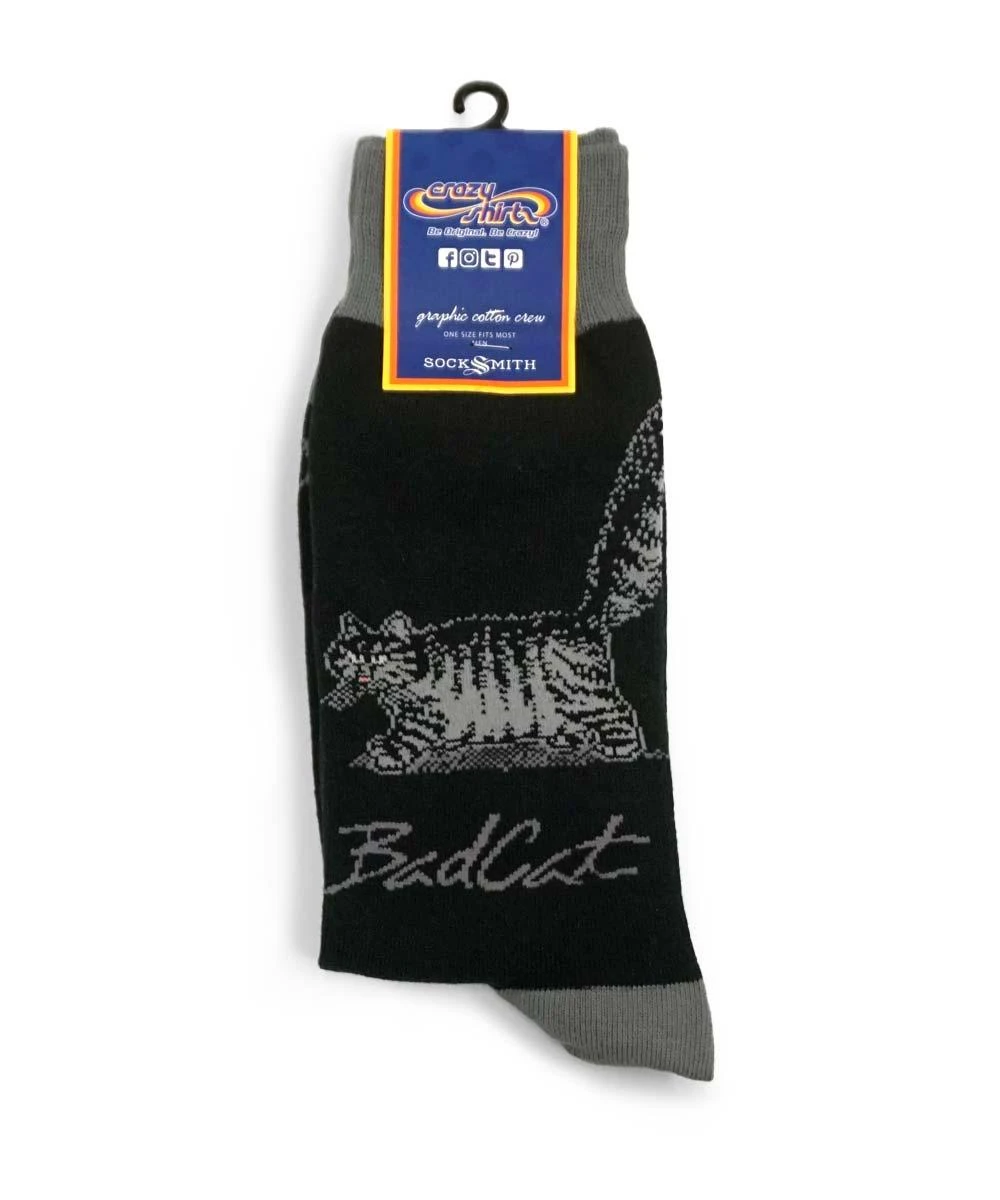 B. Kliban Bad Cat - Graphic Cotton Crew Socks 3 B. Kliban Bad Cat - Graphic Cotton Crew Socks - Image 3