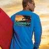 Sunset Surprise - Blue Hawaii Dyed Long Sleeve Crewneck T-Shirt