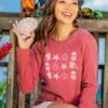 Island Charms - Paradise Red Dyed Long Sleeve Crewneck T-Shirt