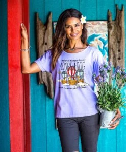 Hawaiian Humane Society Floating Home - Lavender Dyed Short Sleeve Scoop Neck T-Shirt