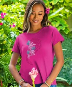 Honu Glide Quilts - Berry Short Sleeve Crewneck T-Shirt