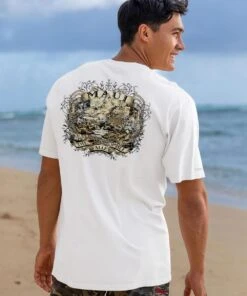 Etched Maui - White Short Sleeve Crewneck T-Shirt