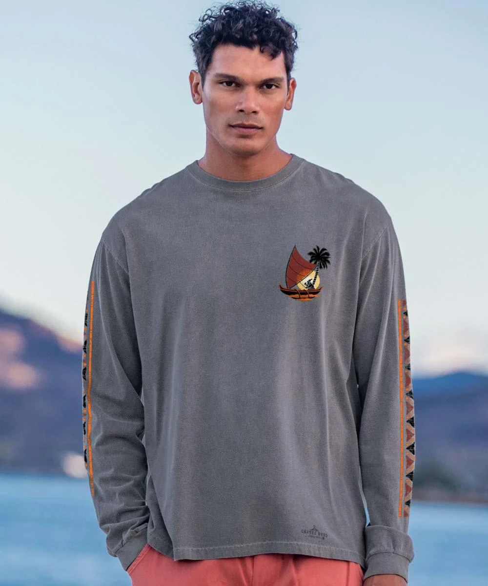 Gone Sailing Santa - Crater Dyed® Long Sleeve Crewneck T-Shirt 2 Gone Sailing Santa - Crater Dyed® Long Sleeve Crewneck T-Shirt - Image 2