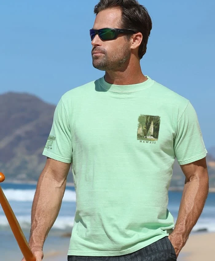 Coconut Cruise - Key Lime Dyed Short Sleeve Crewneck T-Shirt 2 Coconut Cruise - Key Lime Dyed Short Sleeve Crewneck T-Shirt - Image 2