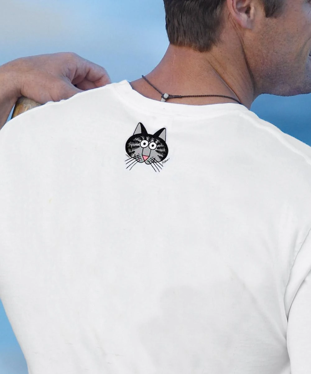 B. Kliban Eat Them Mousies - White Short Sleeve Crewneck T-Shirt 2 B. Kliban Eat Them Mousies - White Short Sleeve Crewneck T-Shirt - Image 2