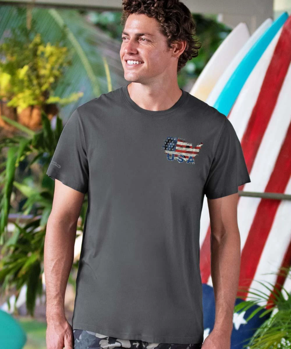 USA Made - Smoke Short Sleeve Pima T-Shirt 2 USA Made - Smoke Short Sleeve Pima T-Shirt - Image 2