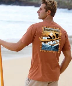 Hawaii Outrigger - Cinnamon Dyed Short Sleeve Crewneck T-Shirt