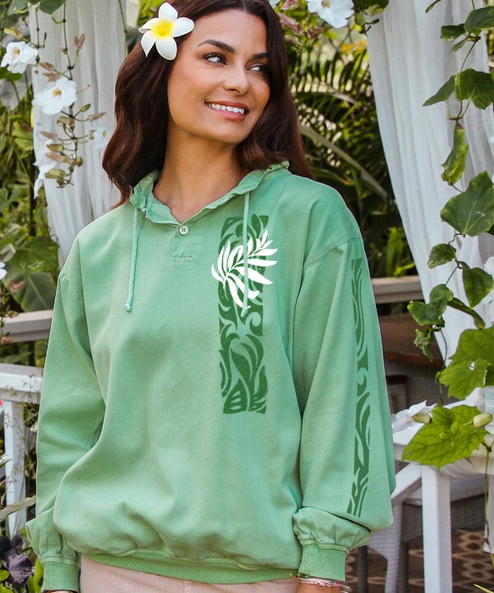 Mapuana - Key Lime Dyed Long Sleeve Lightweight Pullover 1 Mapuana - Key Lime Dyed Long Sleeve Lightweight Pullover