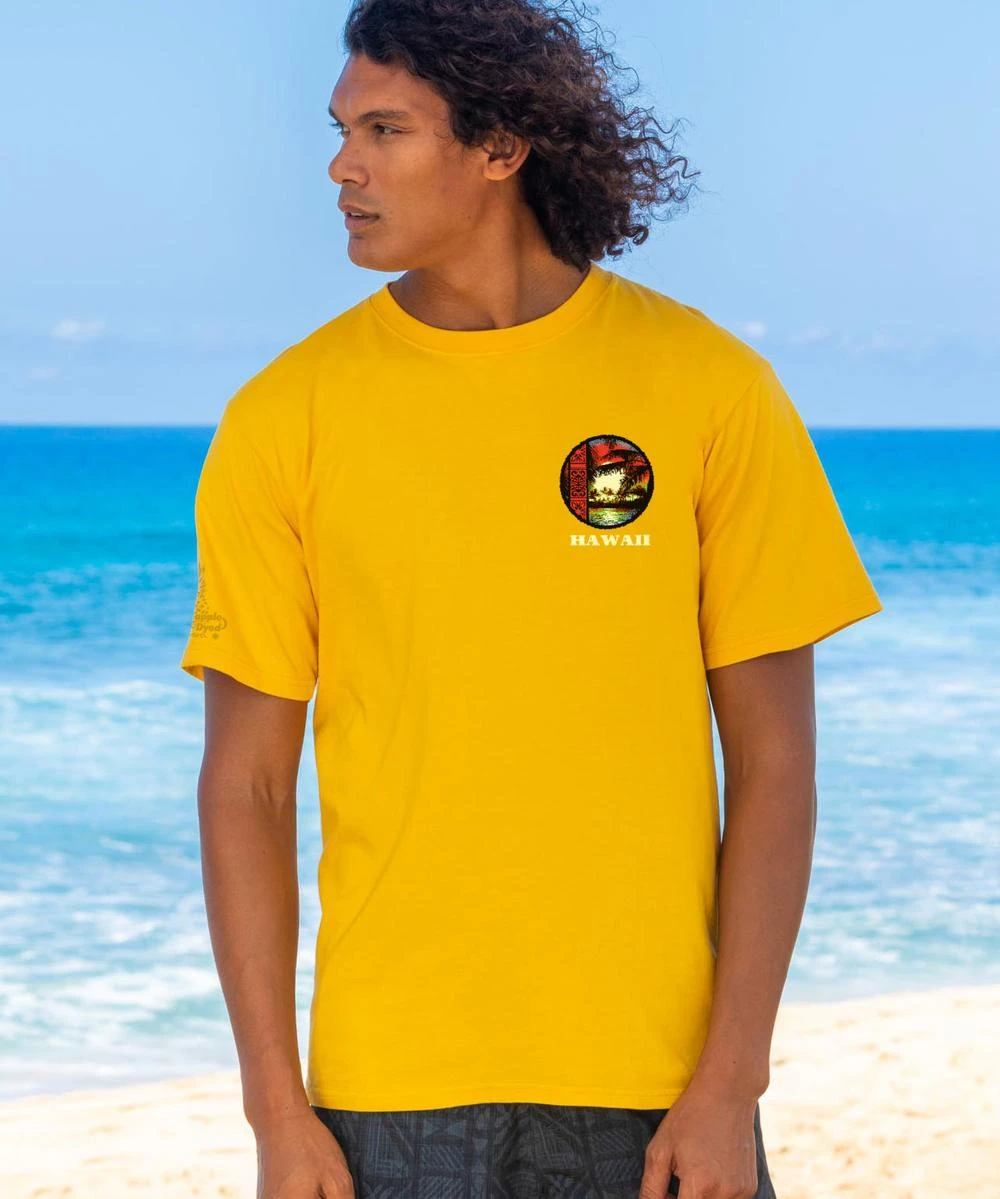 Sunset Vibes - Pineapple Dyed Short Sleeve Crewneck T-Shirt 2 Sunset Vibes - Pineapple Dyed Short Sleeve Crewneck T-Shirt - Image 2