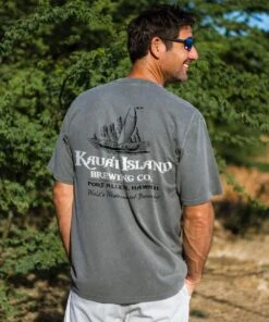 Kauai Island Brewing Co Logo - Crater Dyed® Short Sleeve Crewneck T-Shirt