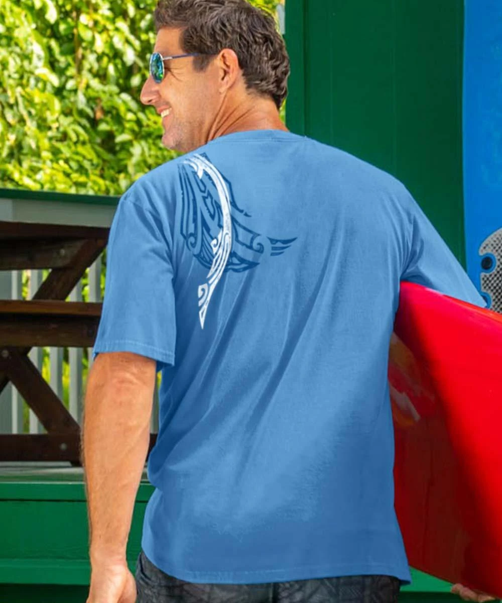 Deep Danger - Blue Hawaii Dyed Short Sleeve Crewneck T-Shirt 2 Deep Danger - Blue Hawaii Dyed Short Sleeve Crewneck T-Shirt - Image 2