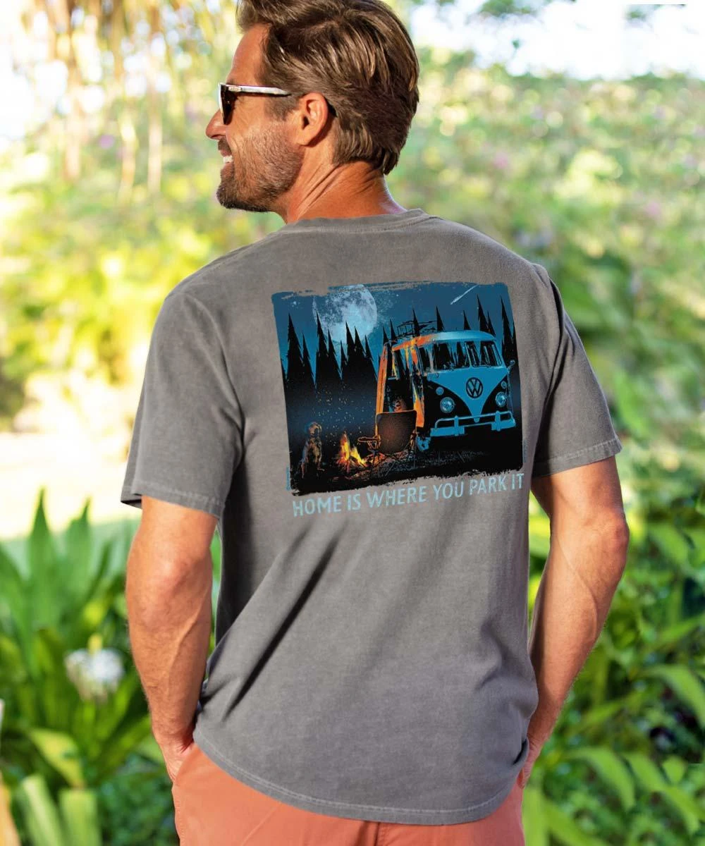 Volkswagen Camping - Crater Dyed® Short Sleeve Crewneck T-Shirt 1 Volkswagen Camping - Crater Dyed® Short Sleeve Crewneck T-Shirt
