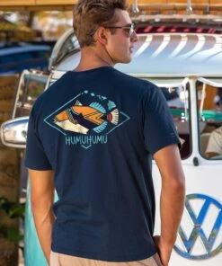 Humu Hawaii Diamond - Navy Short Sleeve Crewneck T-Shirt