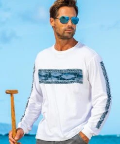 Tuna Wrap - White Long Sleeve Crewneck T-Shirt