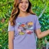 B. Kliban So Many Fish - Lavender Dyed Short Sleeve Scoop Neck T-Shirt