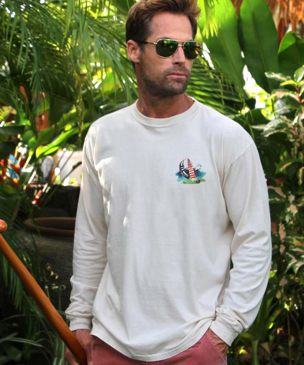 Painted Sail - White Long Sleeve Crewneck T-Shirt 2 Painted Sail - White Long Sleeve Crewneck T-Shirt - Image 2