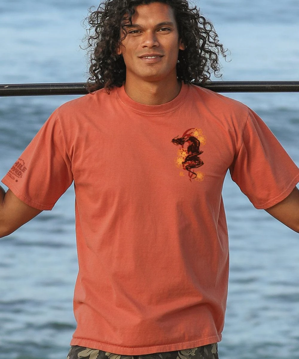 Ink Dragon - Chile Dyed Short Sleeve Crewneck T-Shirt 2 Ink Dragon - Chile Dyed Short Sleeve Crewneck T-Shirt - Image 2