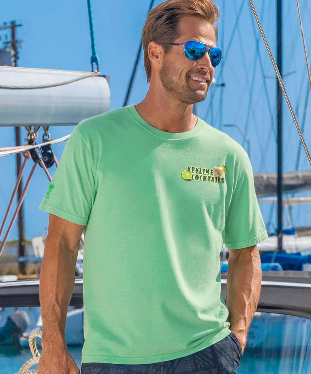 Key Lime Cocktails - Key Lime Dyed Short Sleeve Crewneck T-Shirt 2 Key Lime Cocktails - Key Lime Dyed Short Sleeve Crewneck T-Shirt - Image 2