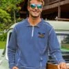Woodie Longboard - Blue Heather Long Sleeve Mountain Peak Pullover