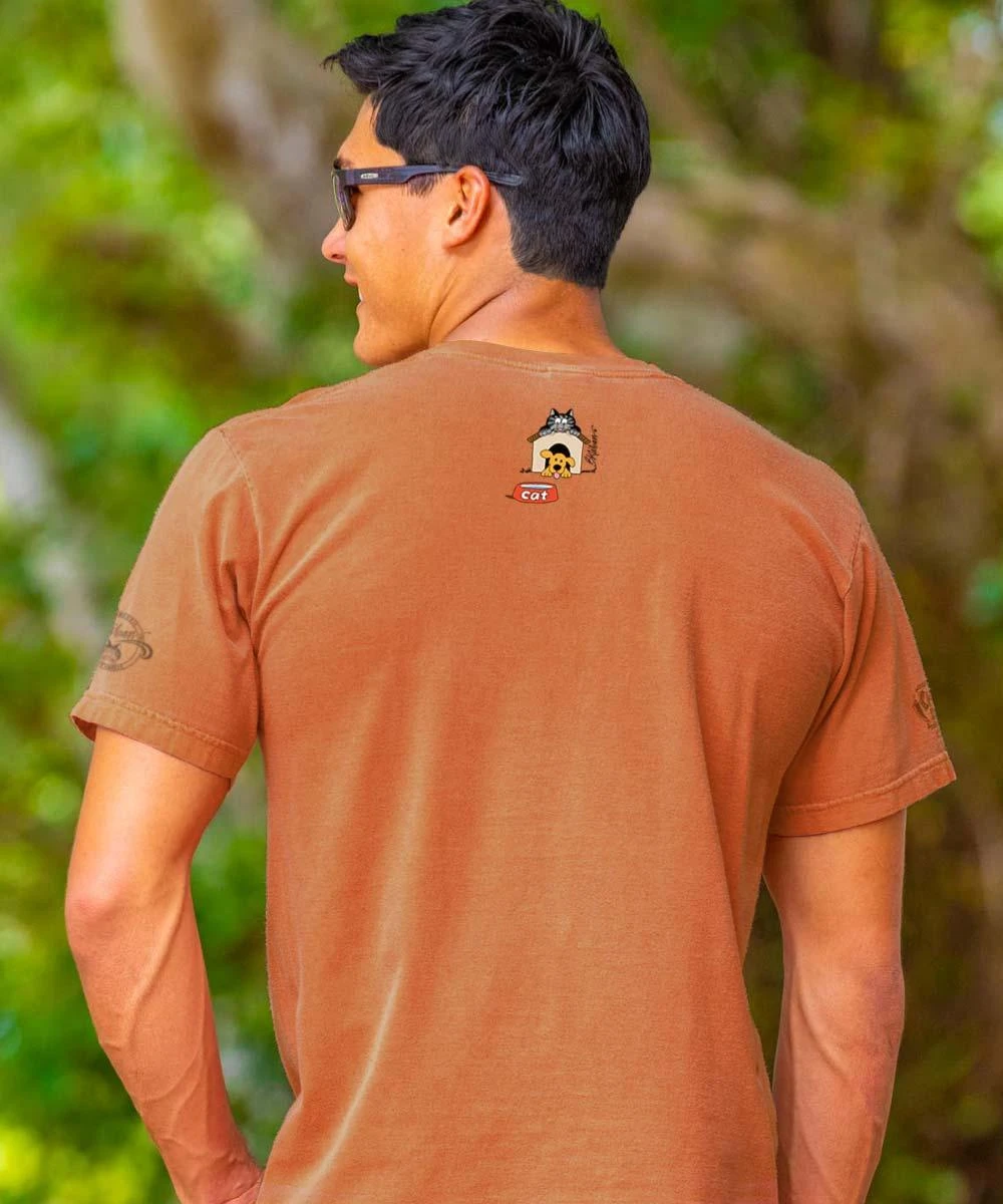 B. Kliban Play Date Cats - Chile Dyed Short Sleeve Crewneck T-Shirt 2 B. Kliban Play Date Cats - Chile Dyed Short Sleeve Crewneck T-Shirt - Image 2