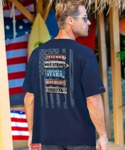 Signs Of Freedom - Navy Short Sleeve Crewneck T-Shirt