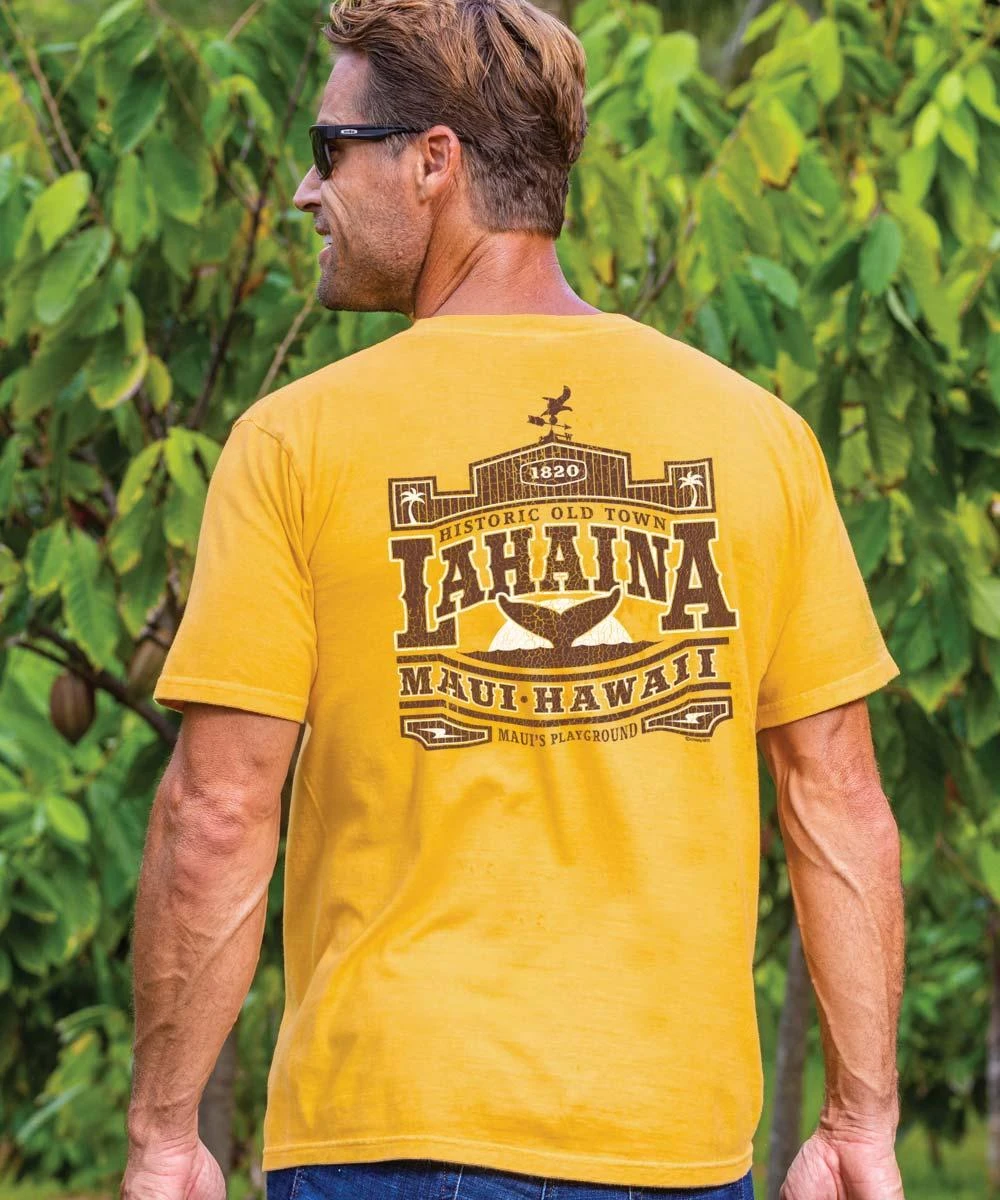 Old Town Lahaina - Pineapple Dyed Short Sleeve Crewneck T-Shirt 1 Old Town Lahaina - Pineapple Dyed Short Sleeve Crewneck T-Shirt