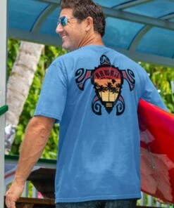 Island Style Honu - Blue Hawaii Dyed Short Sleeve Crewneck T-Shirt